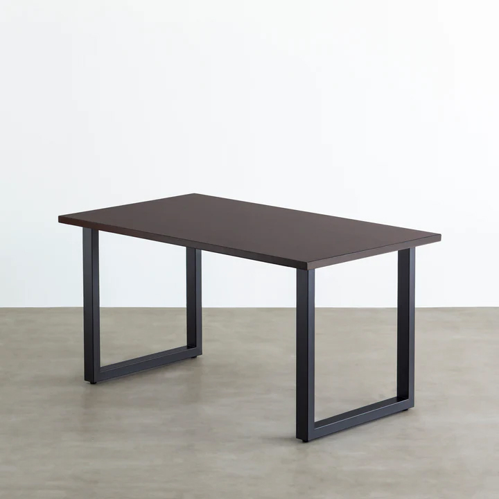 ラバーウッド ブラックブラウンテーブル 幅140cm x 奥行80cm